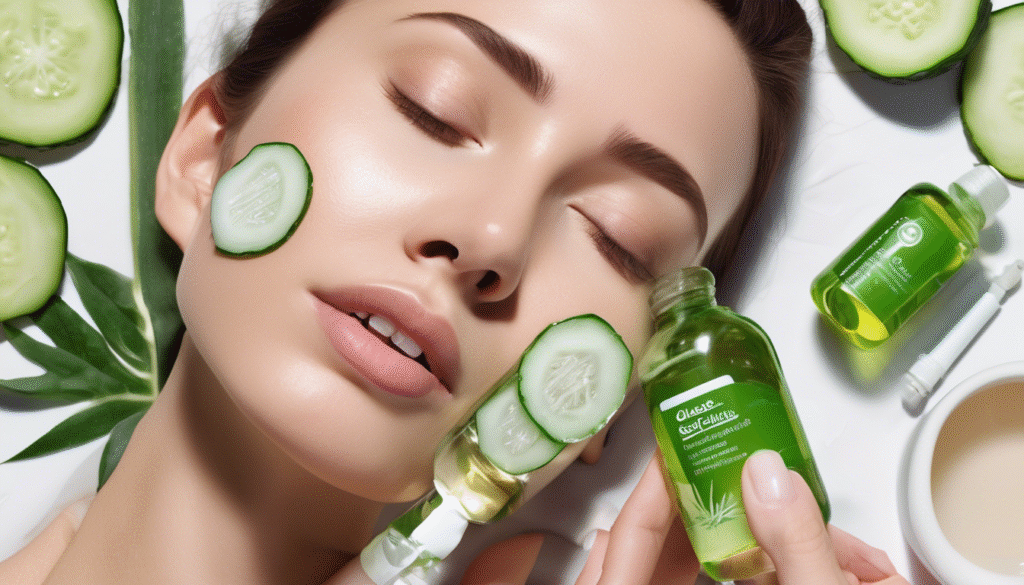 girl with cucumber slices