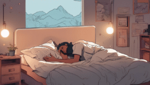 a boy is sleep
