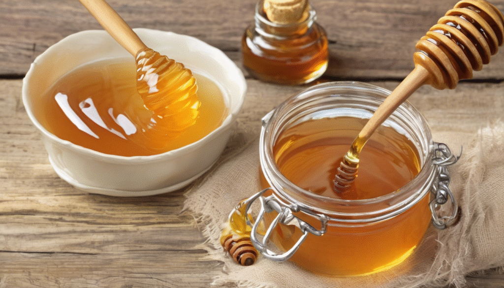 honey in the bowl and cup