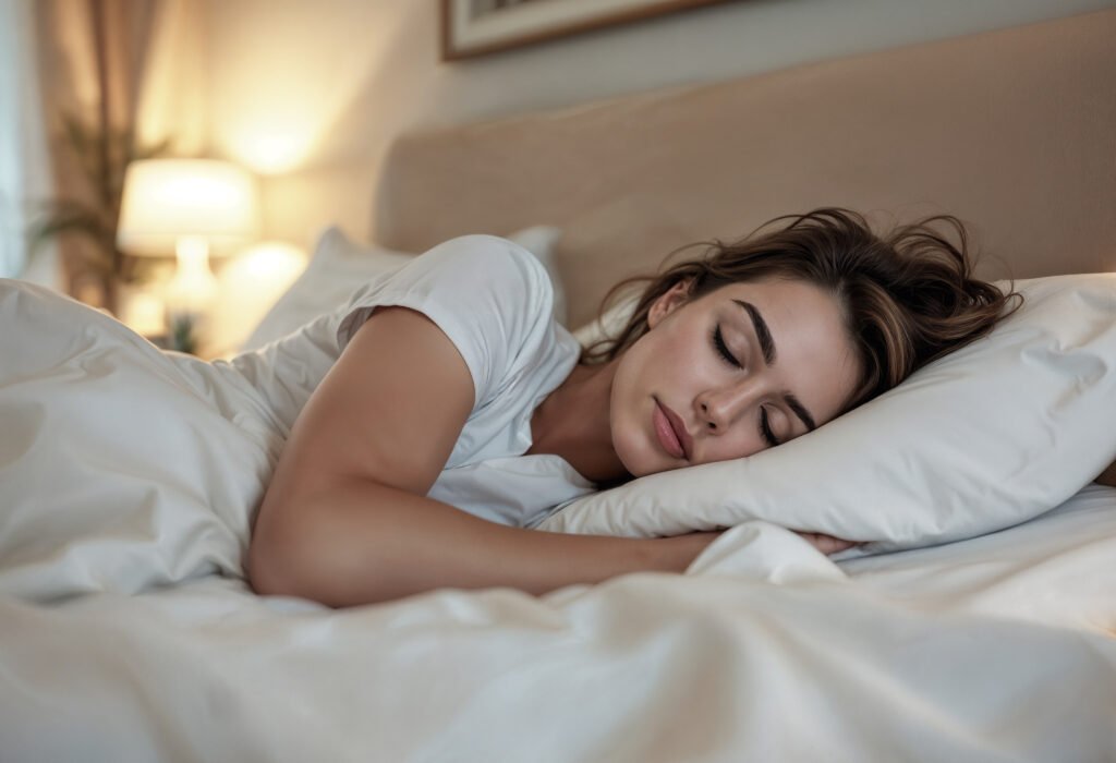 A girl is sleeping