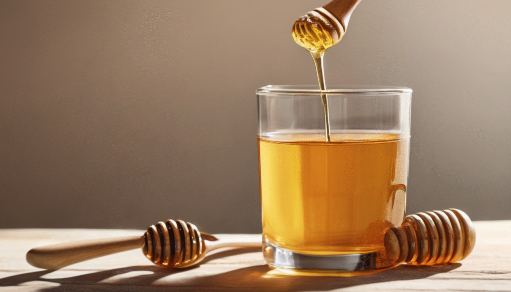 honey in the glass of water
