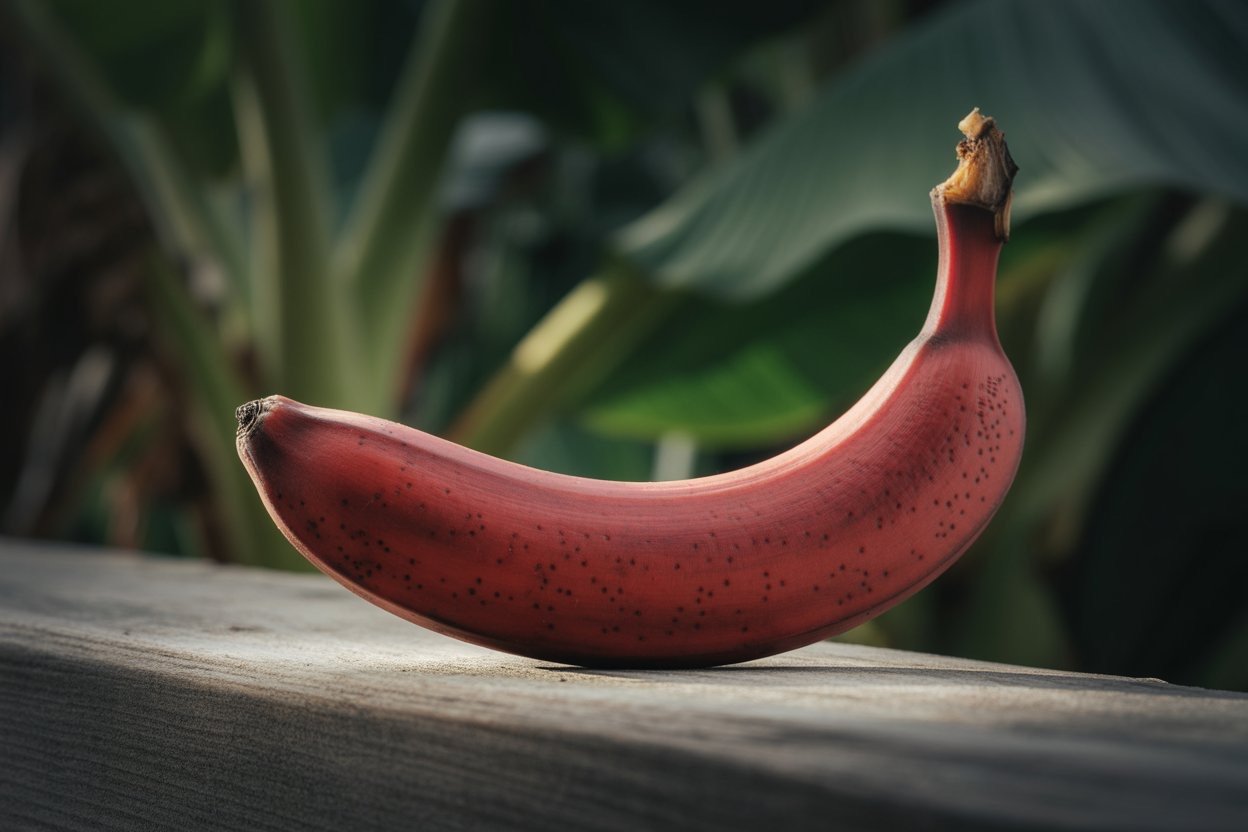 ''advantages of red bananas'' Red Banana on table