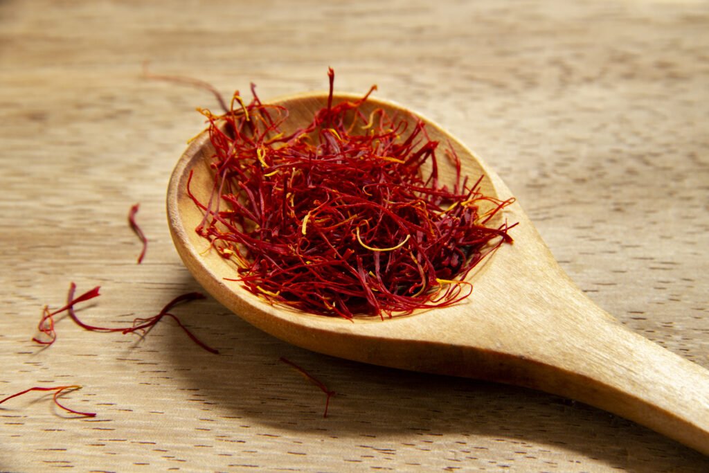 Saffron in spoon