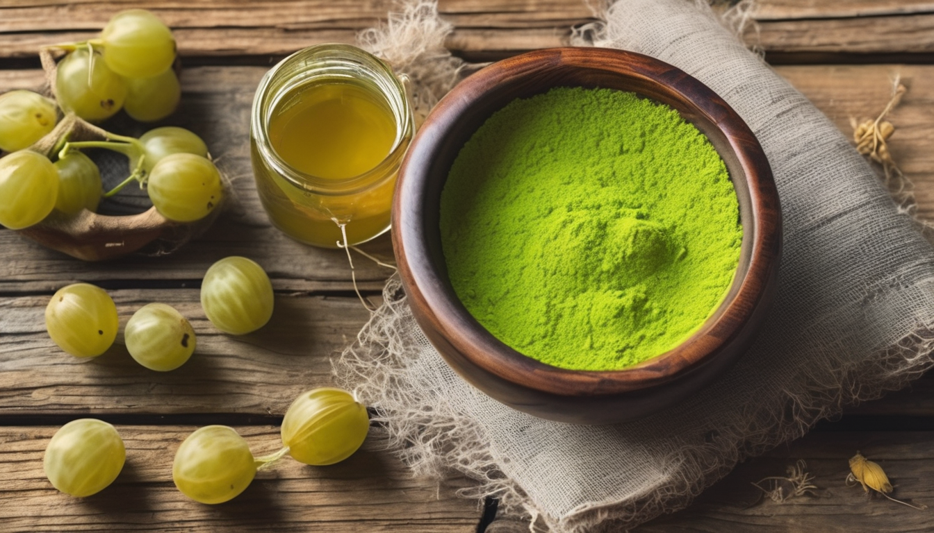 benefits of amalaki powder. Amalaki and Amalaki powder in a pot