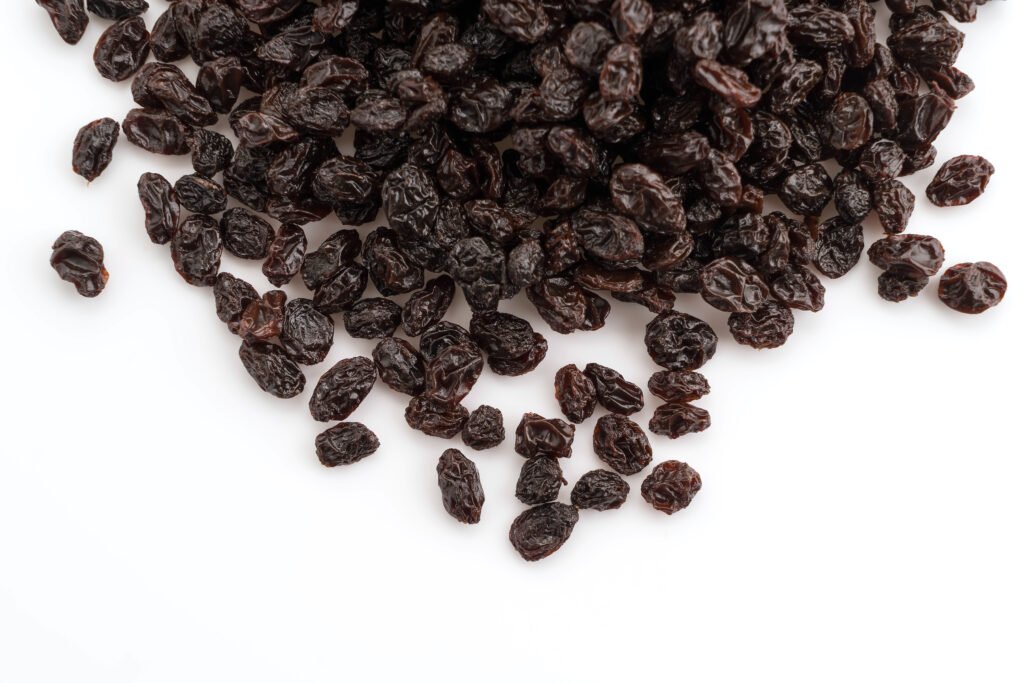 raisin on white background