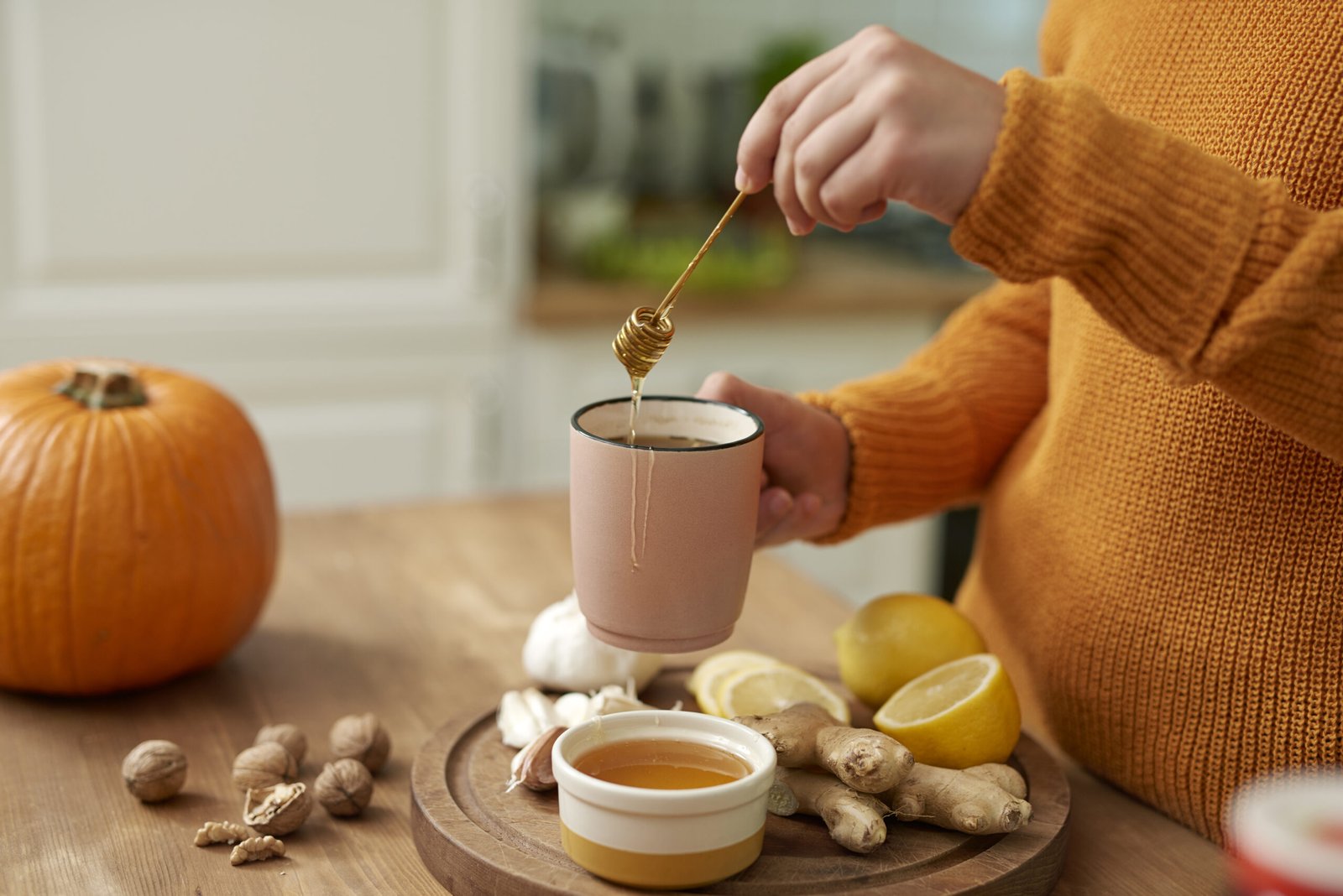 dry cough home remedies honey in a cup of tea